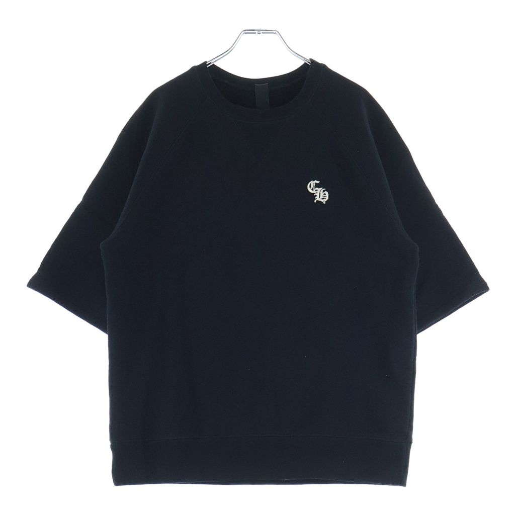 CHROME HEARTS (クロムハーツ) Y NOT SLO RIDE 胸CHロゴ刺繍 クルーネック半袖スウェットTシャツ ブラック