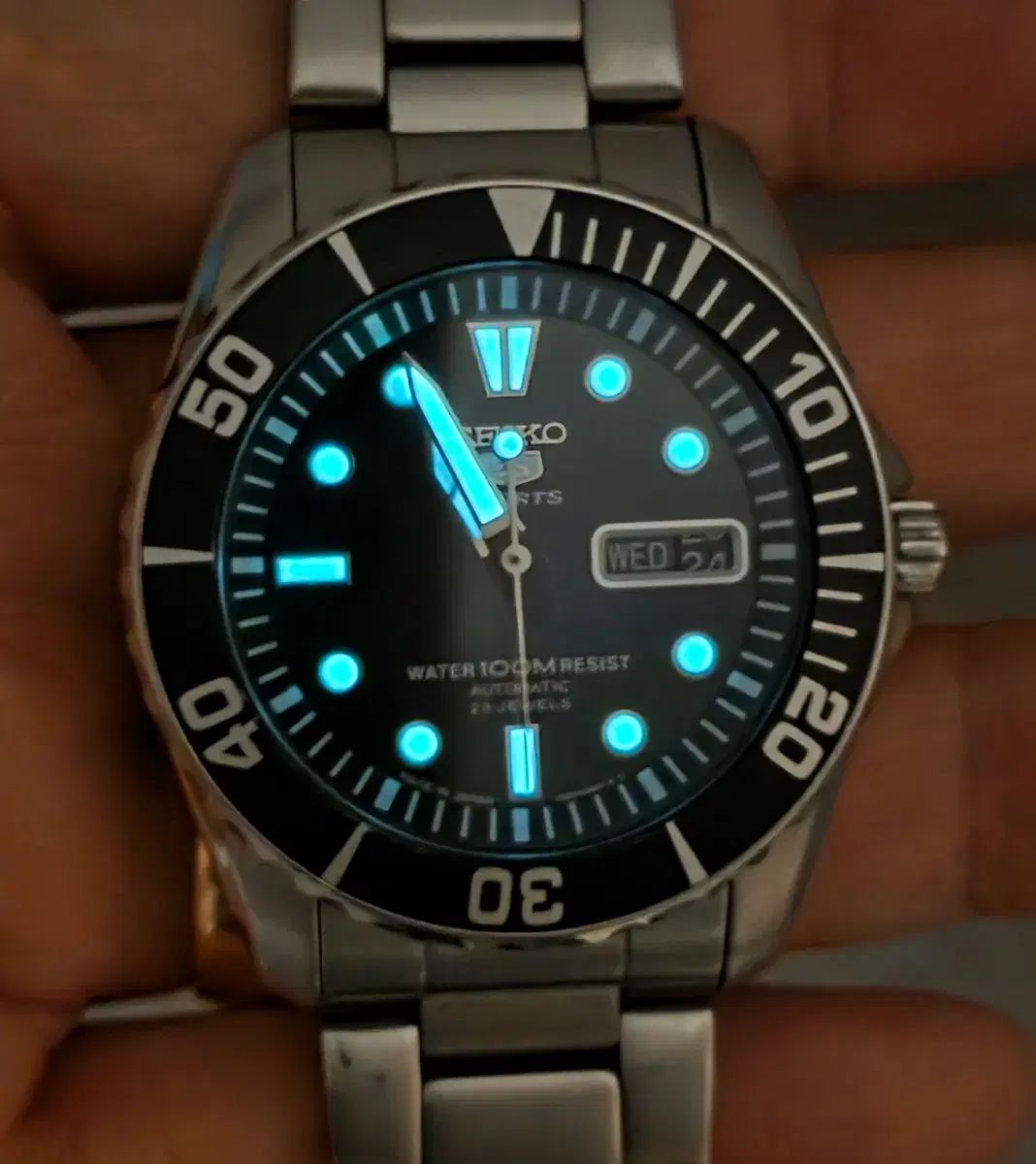 SEIKO ベイビースモ Cダイバー ブラック オートメチックスケルトン バッグ 時計