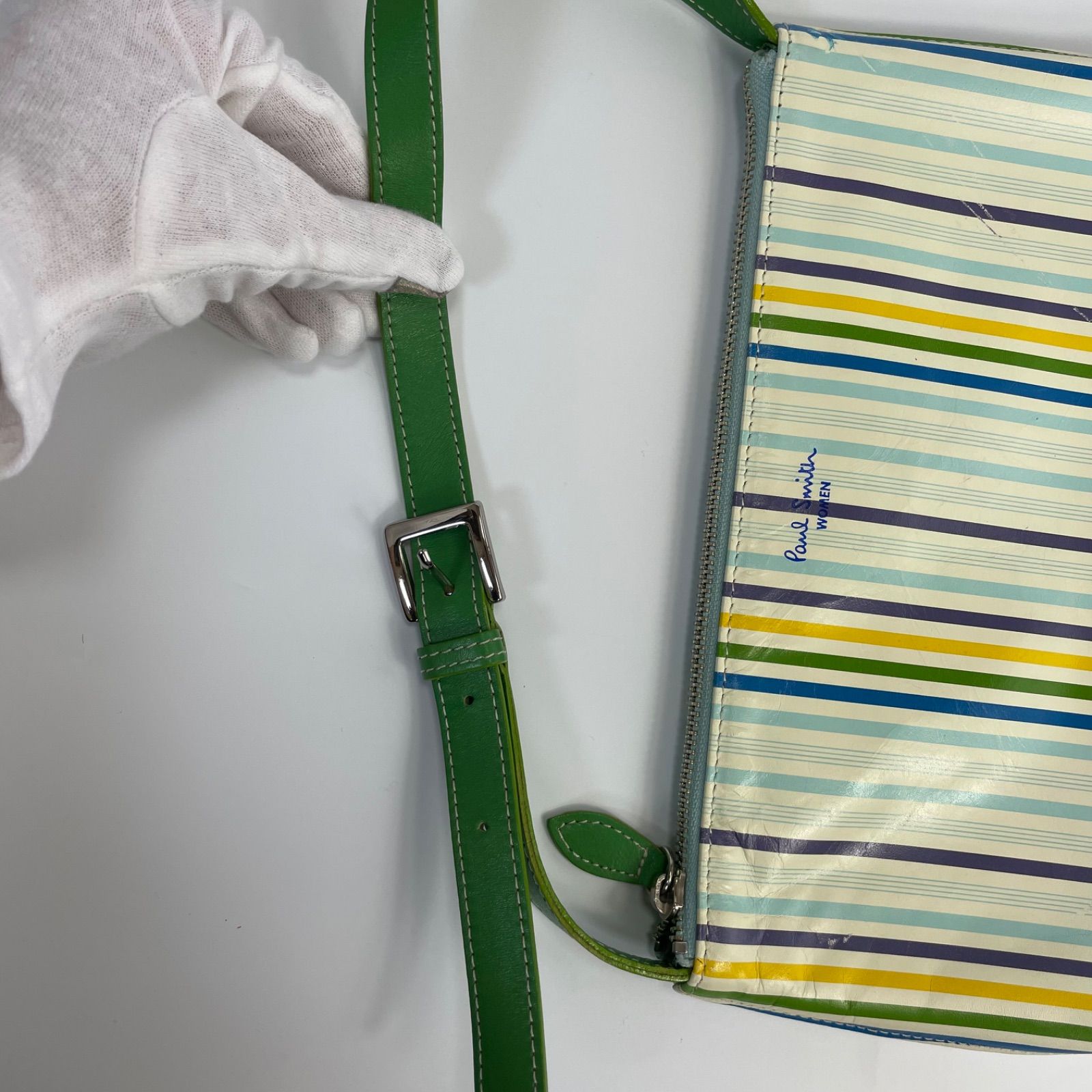 PAUL SMITH WOMEN マルチストライプ　ワンショルダーバッグ　保存袋付き