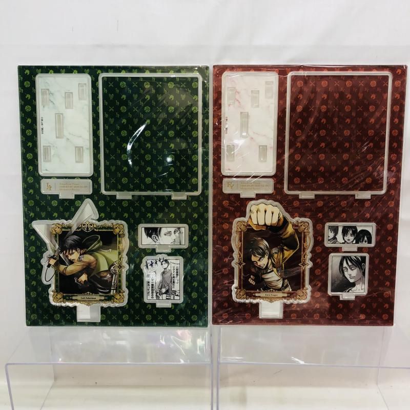 【中古】未開封)2点ｾｯﾄ 進撃の巨人 オンライン展覧会 ジオラマアクリルスタンド リヴァイ エレン[22]