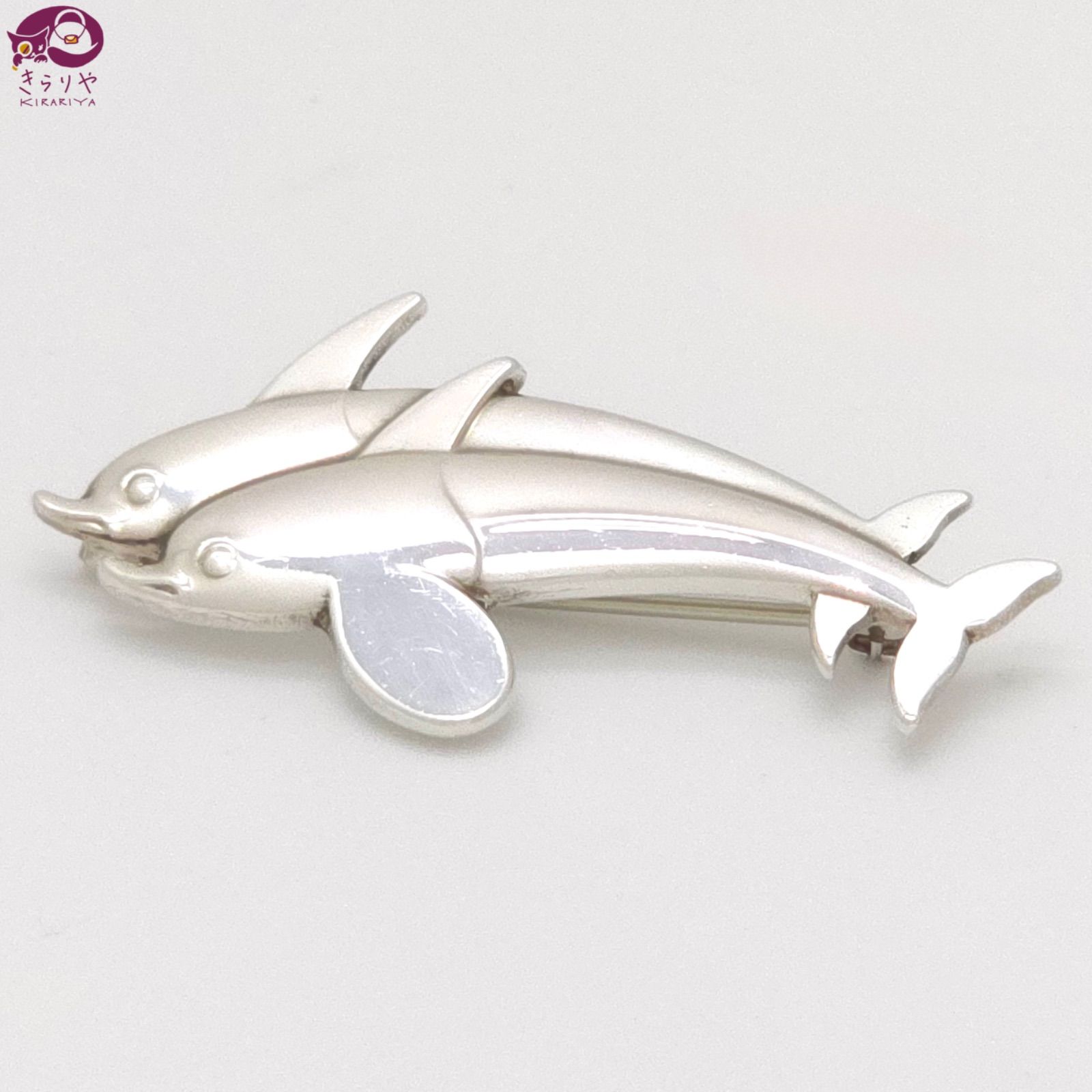   ジョージジェンセンブローチ317 イルカ ピンブローチ GEORG JENSEN ジョージ・ジェンセン 317 イルカ モチーフ ブローチ 横