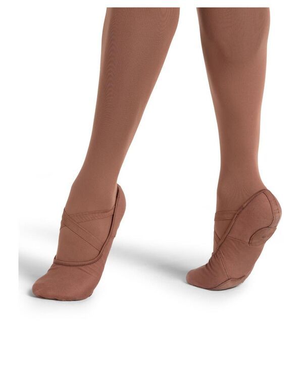 カペジオ レディース シューズ パンプス Capezio Hanami Canvas Ballet Shoe Mocha モカ