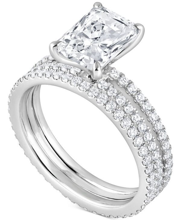 バッジェリーミシュカ レディース アクセサリー リング Badgley Mischka Certified Lab Grown Diamond Radiant Bridal Set 3 ctw in