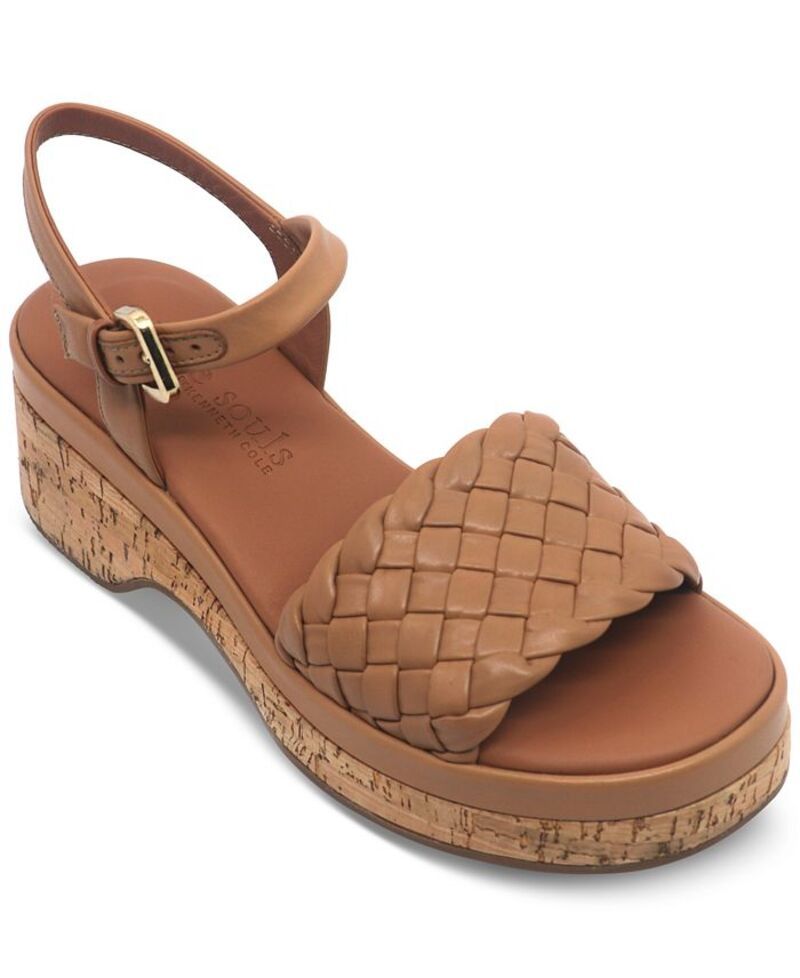ジェントルソウルズ レディース シューズ サンダル Gentle Souls Womens Dorris Wedge Sandals Tan Leather タン