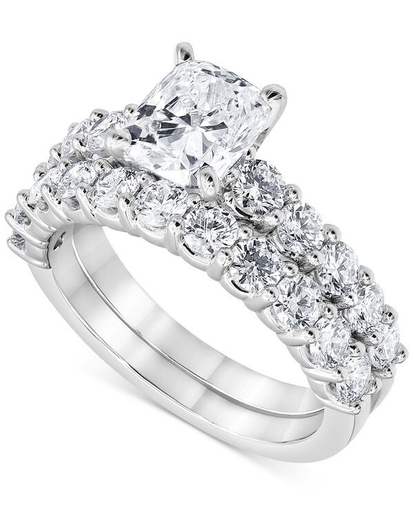バッジェリーミシュカ レディース アクセサリー リング Badgley Mischka Certified Lab Grown Diamond Cushion Bridal Set 338 ctw i