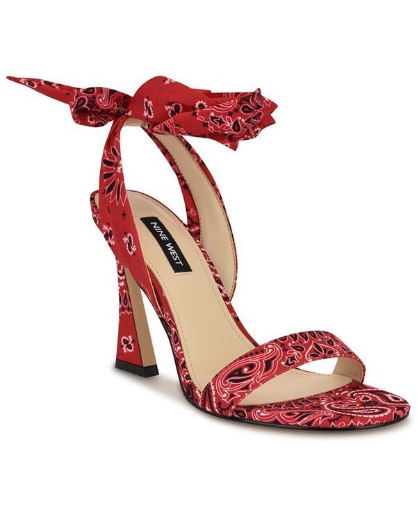 ナインウェスト レディース シューズ サンダル アンクル ヒール Nine West Womens Kelsie Ankle Wrap Sculpted Heel Sandals Red Sport