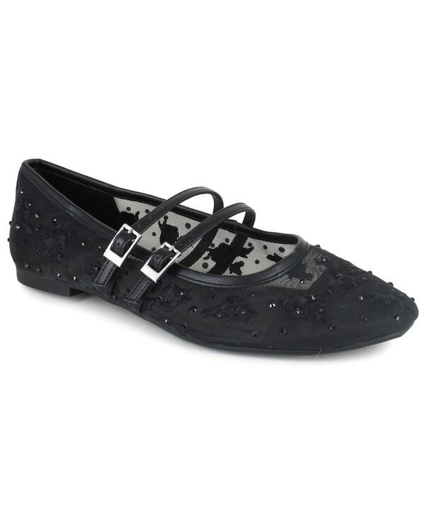 ケネスコール レディース シューズ パンプス Kenneth Cole Reaction Malibu Nites MaryJane Ballet Flats Black Mesh ブラック