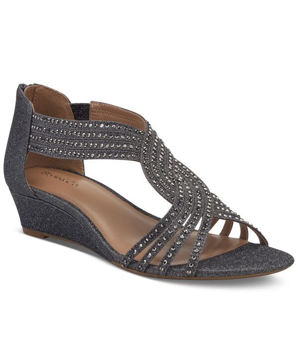 スタイルアンドコー レディース シューズ サンダル Style Co Womens Ginifur Embellished Strappy Wedge Sandals Pewter ピューター