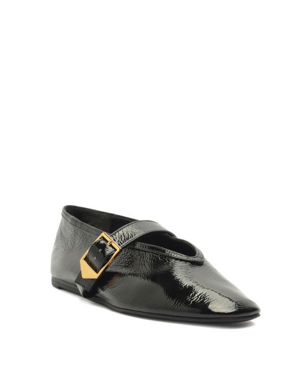シュッツ レディース シューズ パンプス Schutz Womens Courtney Ballet Buckle Flats Black leather ブラック