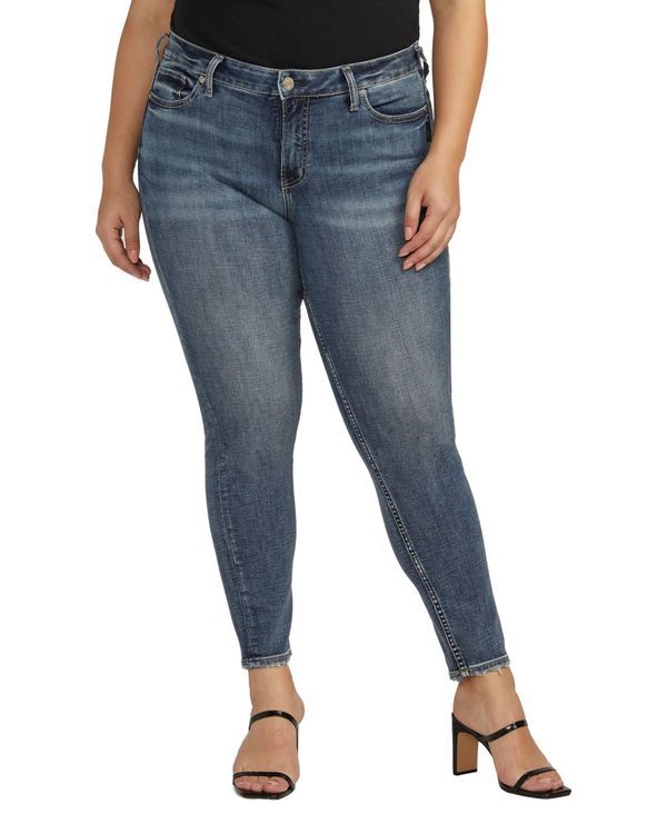 シルバー ジーンズ レディース ボトムス デニムパンツ プラスサイズ Silver Jeans Co Plus Size Suki Mid Rise Skinny Leg Jeans Indigo イ