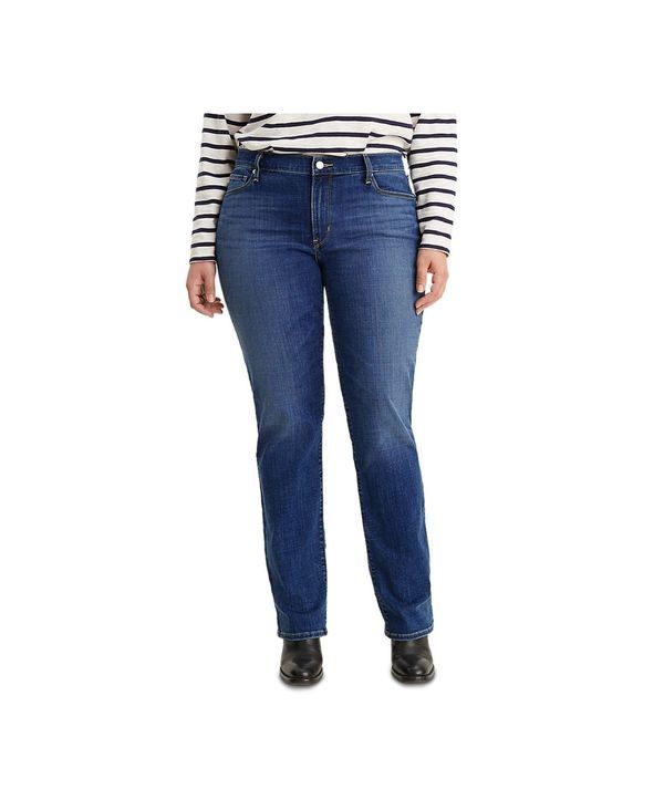 リーバイス レディース ボトムス デニムパンツ ストレート プラスサイズ ジーンズ Levis Trendy Plus Size Classic Straight Leg Jeans Lapis Da