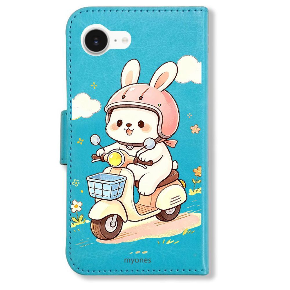 新品未使用】 Galaxy A7 手帳型スマホ ケース (色：ブルー×バイク