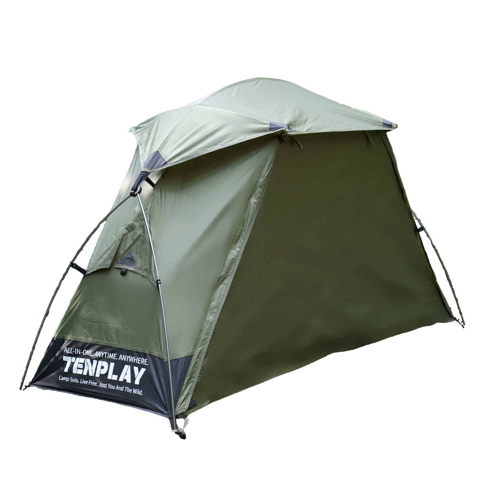 「Shelta Pod×TENPLAY」26年モデル 一体型 自立式 ソロテント コット用テント 1人用 簡単設営 軽量 小型 コンパクト アウトドア キャンプ 7001アルミ 2kg 190ｘ70ｘ120cm 防水 耐水5000mm 前後出入り ハイキング