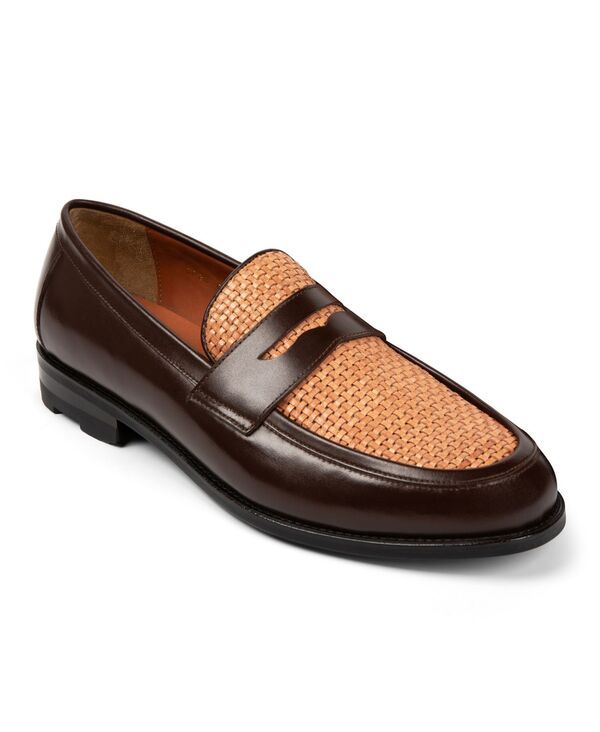 アンソニー ヴィア メンズ シューズ スリッポン・ローファー レザー Anthony Veer Mens Mercer Slip On Leather Penny Loafers Maple brow