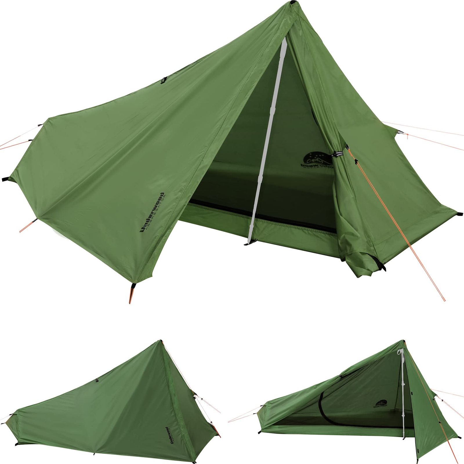 UnderwoodAggregator ワンポールテント 軽量 - 簡易テント コンパクト ソロキャンプ ツーリング 登山 一人用 山岳 設営簡単 通気 防水 キャンプ用品（トレッキングポールは含まれません）