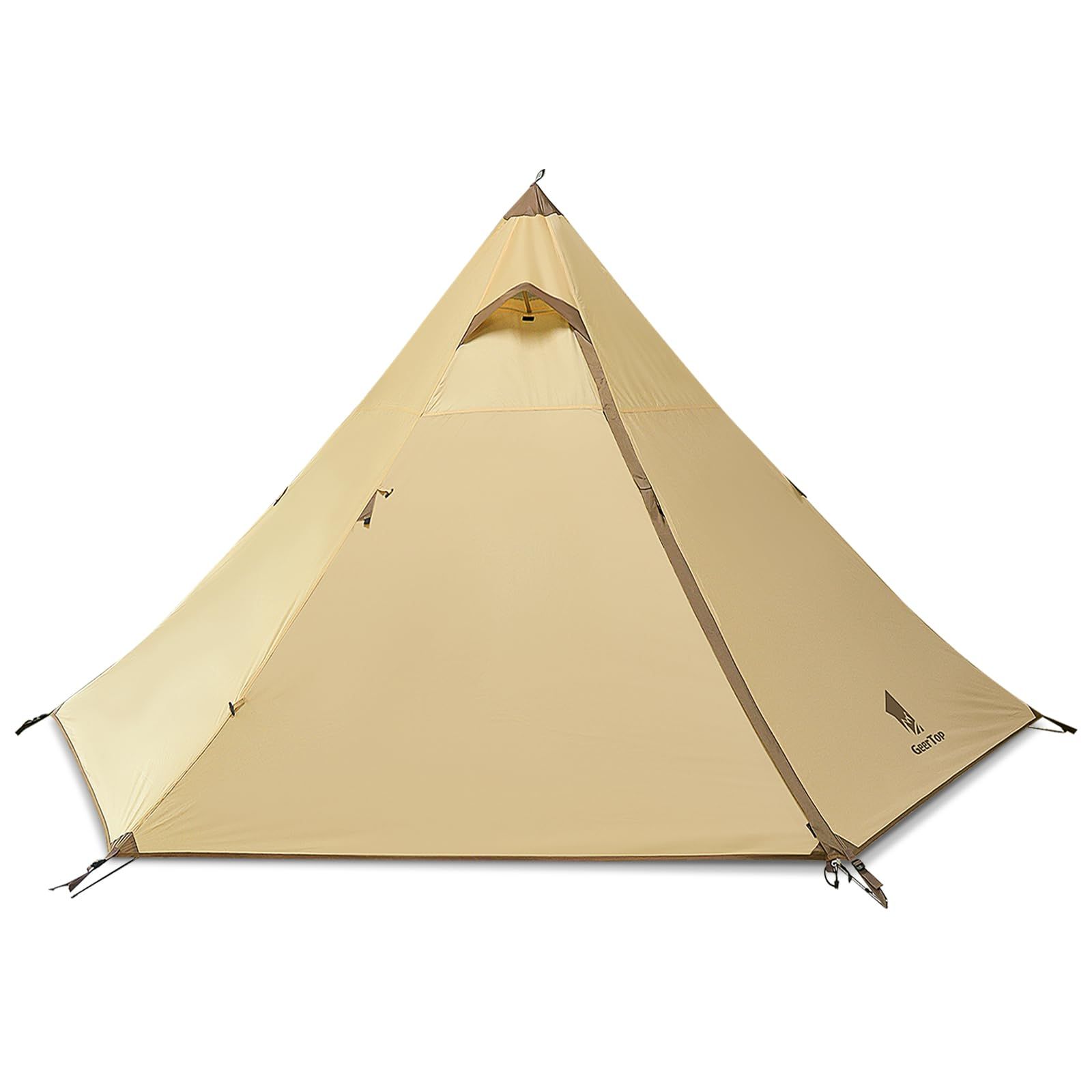 Geer Top ワンポールテント 4人用 わんぽーる??ント ティピーテント 軽量 簡単設営 通気 防水 コンパクト二重構造 ファミリー アウトドア キャンプ ソロ ツーリング 旅行