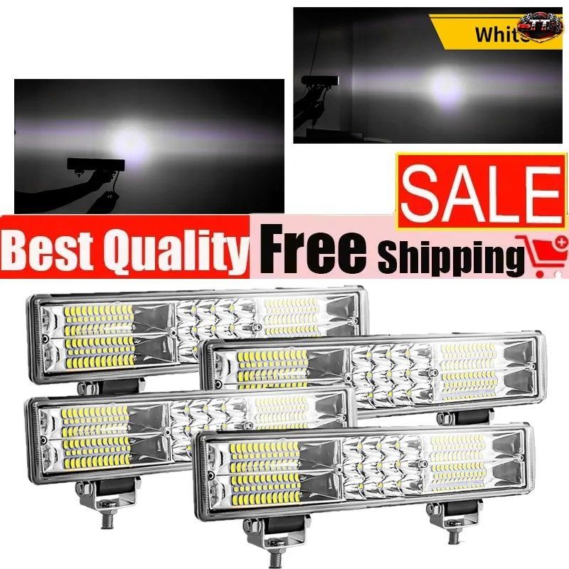12インチ 60LED フラッドスポットライト コンボバー ドライビングLEDオフロードライト SUV UTE ATV トラック 4x4 ボート ワークライト DC12