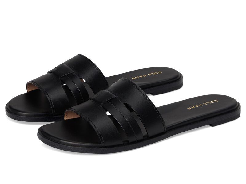 コールハーン レディース シューズ サンダル Cole Haan Flynn Slotted Slides Black Leather ブラック