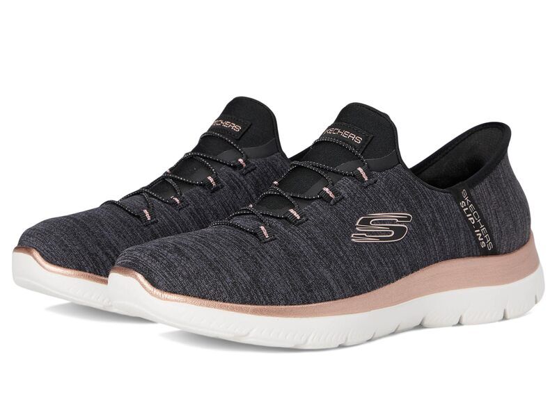 スケッチャーズ レディース シューズ スニーカー SKECHERSummits Hands Free SlipINS Black Rose Gold ブラック