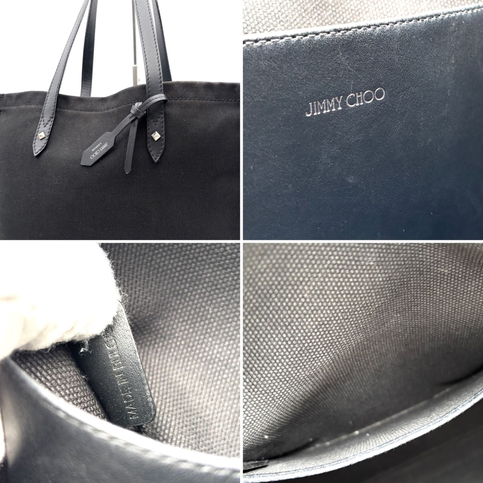 美品 ジミーチュウ JIMMY CHOO ロゴ トートバッグ ハンドバッグ 肩掛け