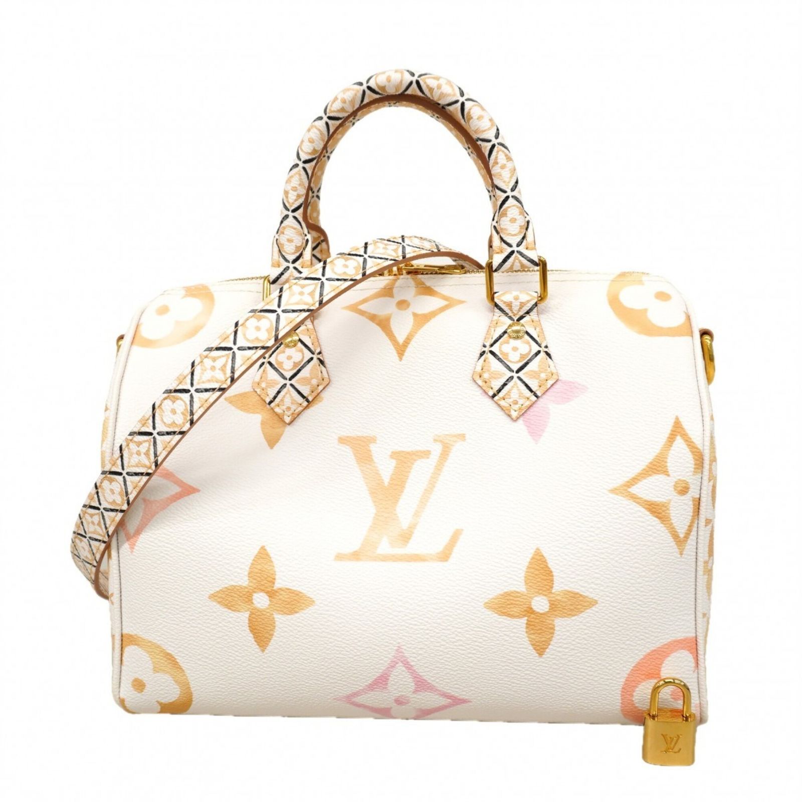 ルイ・ヴィトン(Louis Vuitton) ルイ・ヴィトン ハンドバッグ LVバイザプール スピーディバンドリエール25 M22987 ホワイト ベージュ 2wayバッグレディース