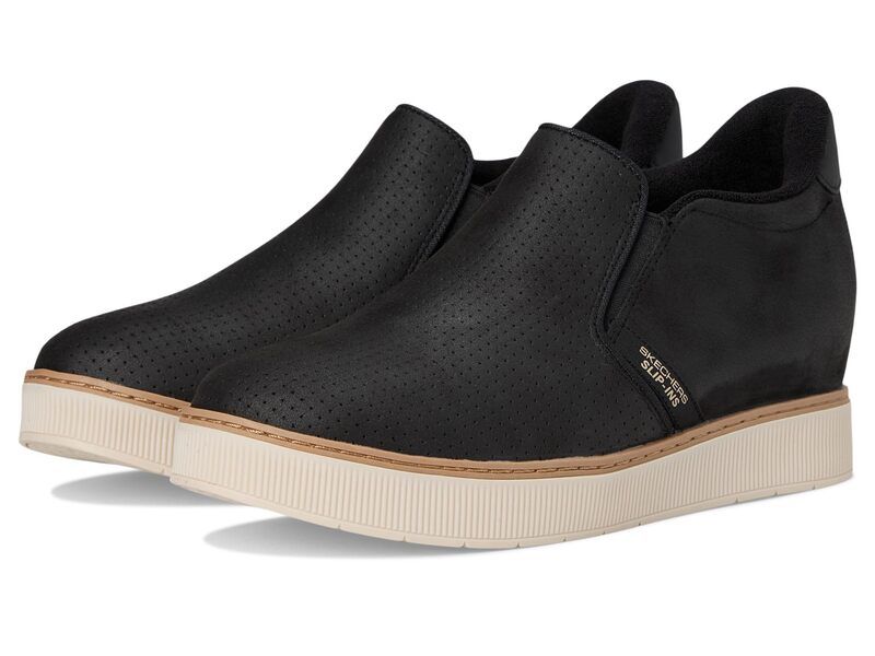 スケッチャーズ レディース シューズ スニーカー BOBS from SKECHERS Hands Free Slipins Hush Up Black ブラック