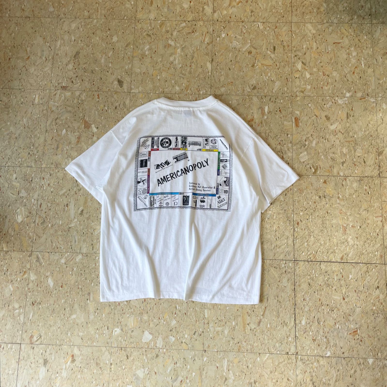90s 【 しれっと Apple ロゴの入ったアメリカン大学・学生寮イベントのTシャツ 】 size.XL