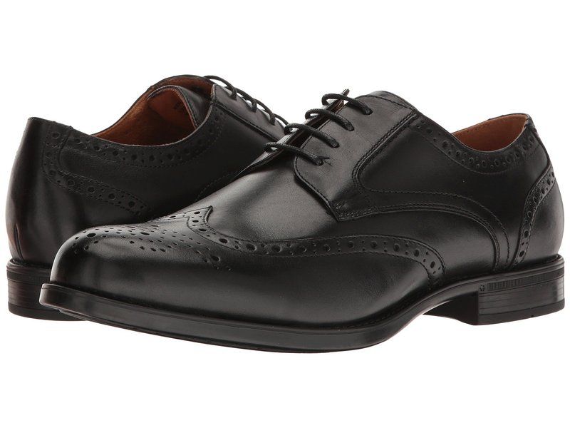 フローシャイム メンズ シューズ オックスフォード ウィングチップ Florsheim Midtown Wingtip Oxford Black Smooth ブラック