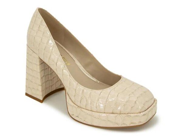 ケネスコール レディース シューズ パンプス プラットフォーム Kenneth Cole New York Bri Platform Pump Ecru Croc Print Synthetic エク
