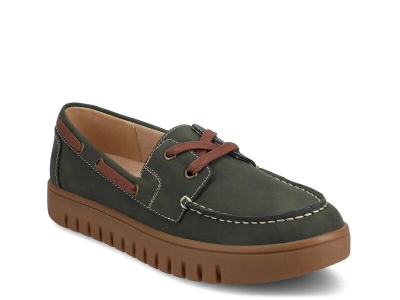 ジャーニー レディース シューズ デッキシューズ Journee Marion Boat Shoe Dark Green グリーン