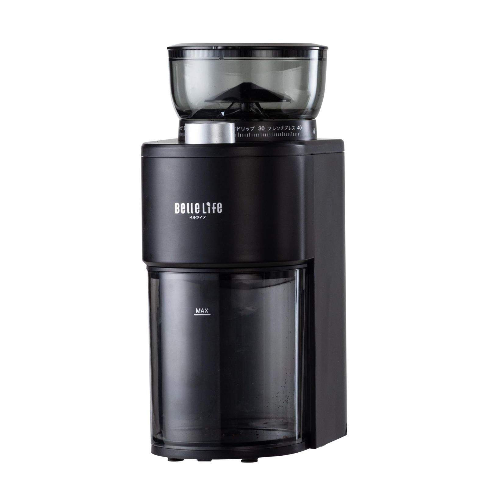 BelleLife コーヒーミル 電動 コーヒーグラインダー コーン式コーヒーグラインダー 静音設計 極細挽き~粗挽き40段階調節 コーヒー粉砕機 静電気防止 分解掃除可能 コンパクト 珈琲豆用グラインダー お手入れブラシ付きt 870c1978