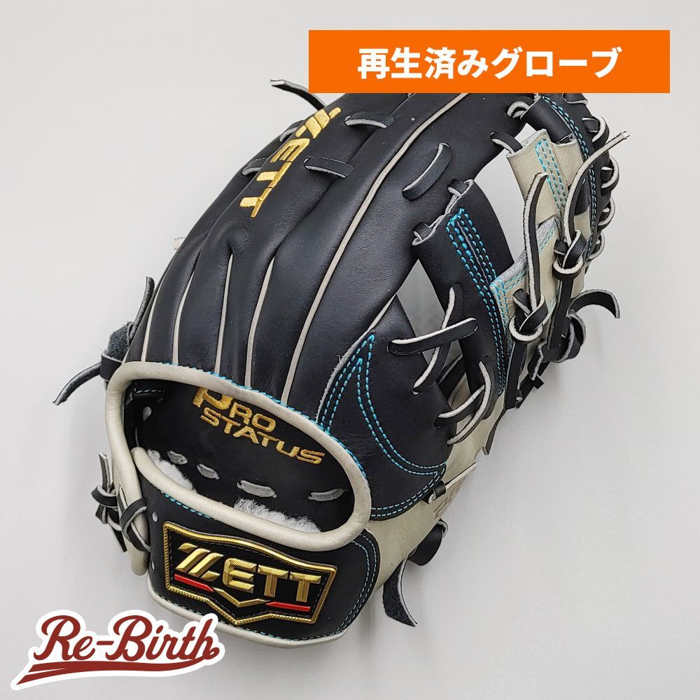 クローゼット　① クリーニング済み 】 ゼット 軟式グローブ / 内野手用 型付け済み