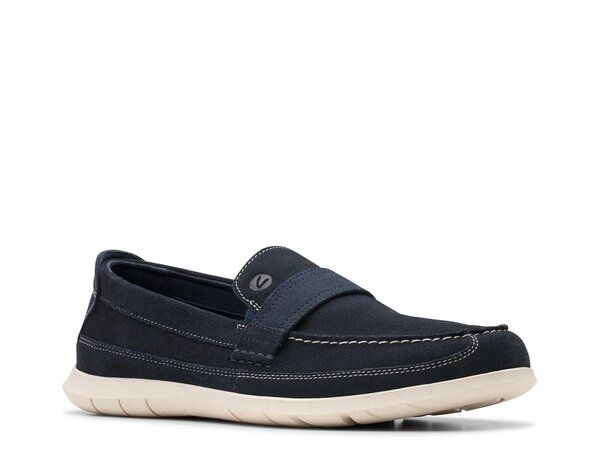 クラークス メンズ シューズ スリッポン・ローファー Clarks Flexway Band Loafer Navy Suede ネイビー