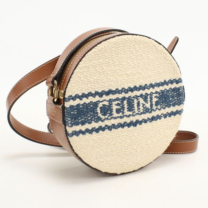 CELINE セリーヌ 斜め掛け ショルダーバッグ コットン/レザー【中古