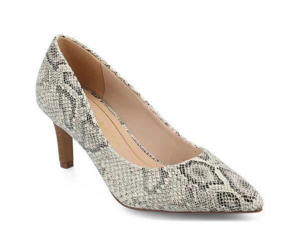 ジャーニー レディース シューズ パンプス Journee Scylee Pump GreyWhite Snake Print ホワイト