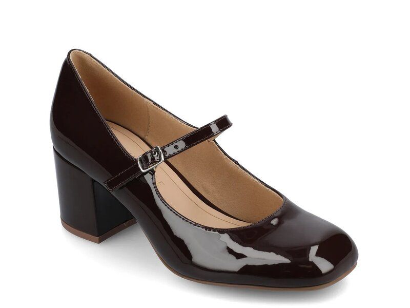 ジャーニー レディース シューズ パンプス Journee Okenna Mary Jane Pump Brown Patent ブラウン