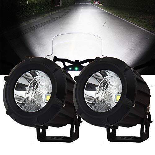GREENBEAN バイク用 LEDフォグランプ 25W 広角/狭角一体型 高輝度 防水防塵IP67 10-30V対応 角度調整可能 オートバイ バギー オフロード 作業灯 スポットライト ホワイト PCレンズ 耐震設計 2個セットts