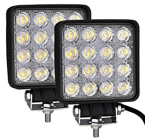 POOPEE ledワークライト 24V 12V 作業灯 48W 広角 16連 車用LEDバルブ トラック用品 車外灯 高輝度 防水防塵 2個セットts