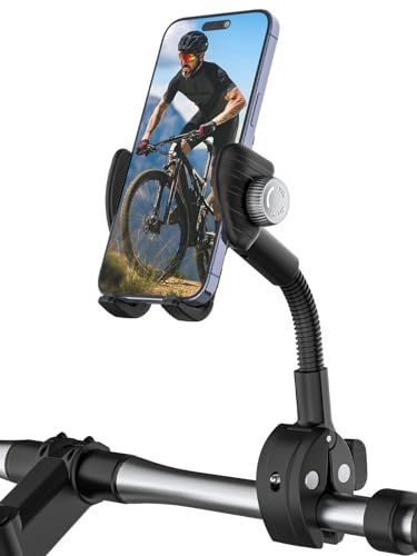 自転車 スマホホルダー バイク 携帯ホルダー オートバイ アーム すまほほるだー ロードバイク スマートフォンスタンド 360度回転 落下防止 耐久性 脱着簡単 iphone 17 16 15, android ４-7インチ全機種対応ts