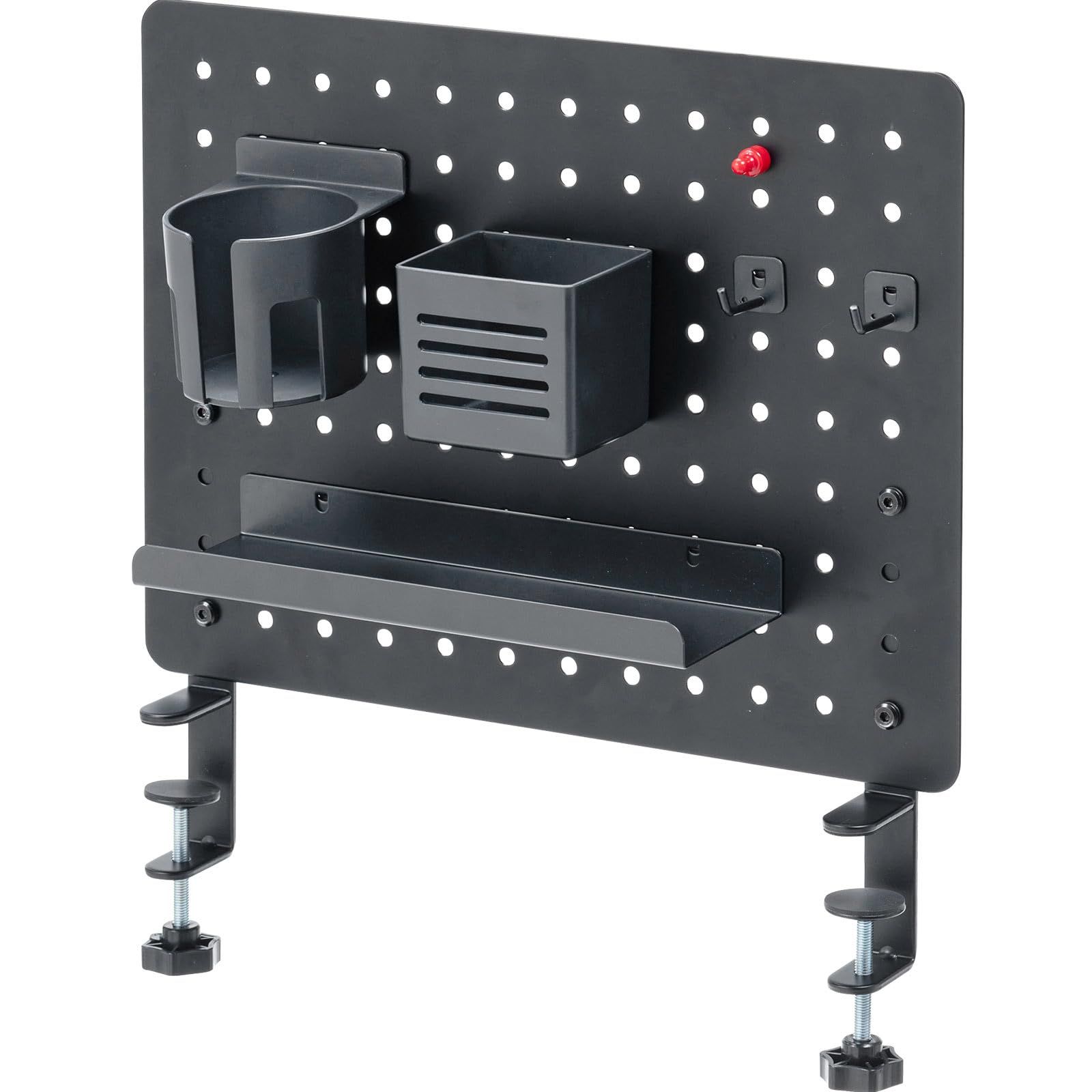 ★新品★イーサプライ ペグボード 有孔ボード クランプ式 卓上 デスク 収納 スチール製 ピッチ3cm 棚 ペン立て フック マグネット対応 ブラック EEX-PRB01BK b90436a9