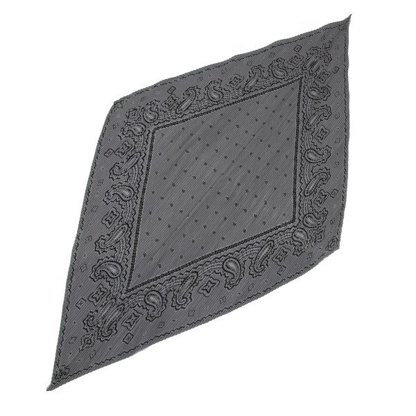 イッセイミヤケISSEY MIYAKE ペイズリープリントひし形プリーツストール グレー