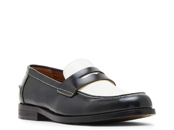 スティーブ マデン メンズ シューズ スリッポン・ローファー Steve Madden Natan Penny Loafer BlackWhite ホワイト