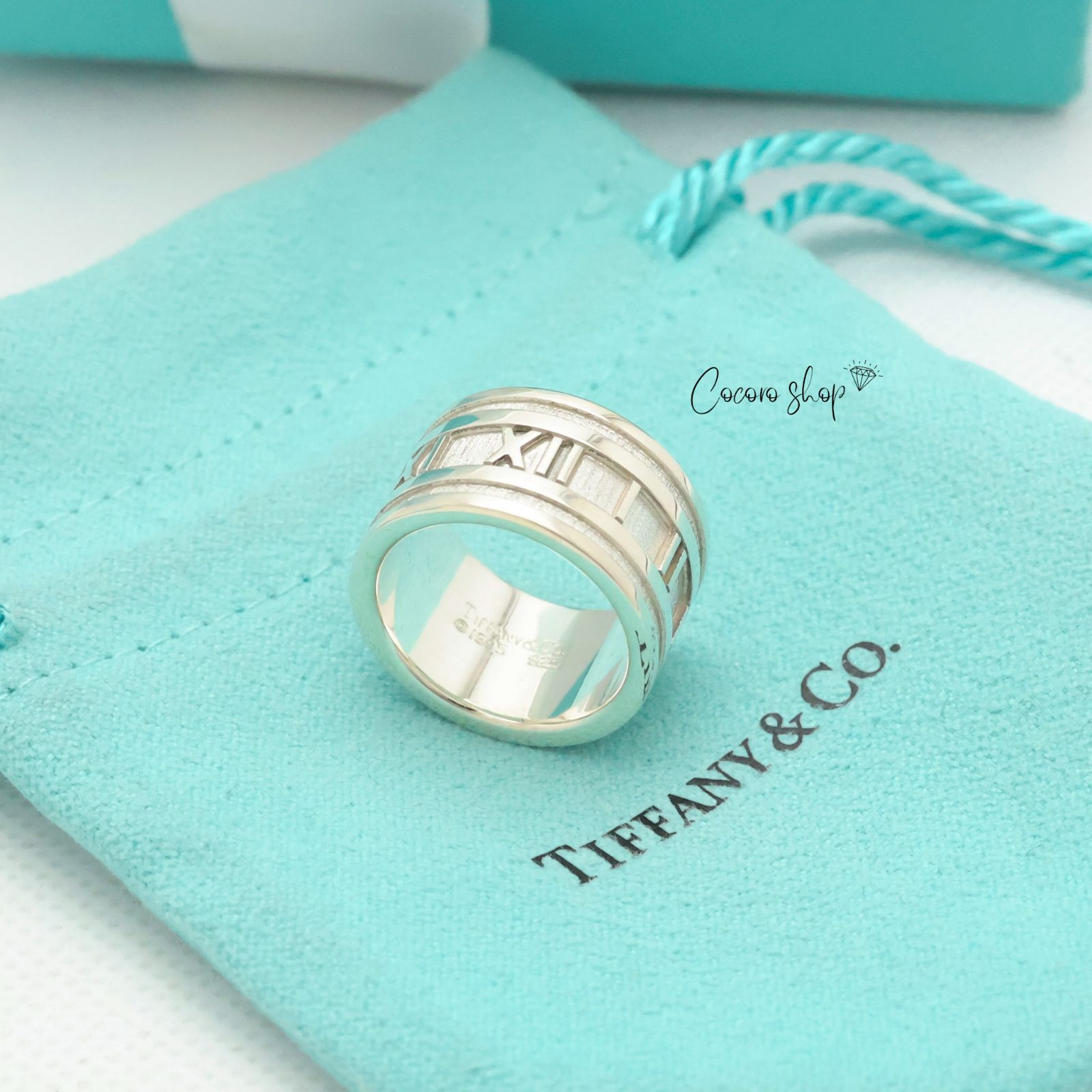 美品】ティファニー TIFFANY＆Co. アトラス ワイド リング 9.5 号