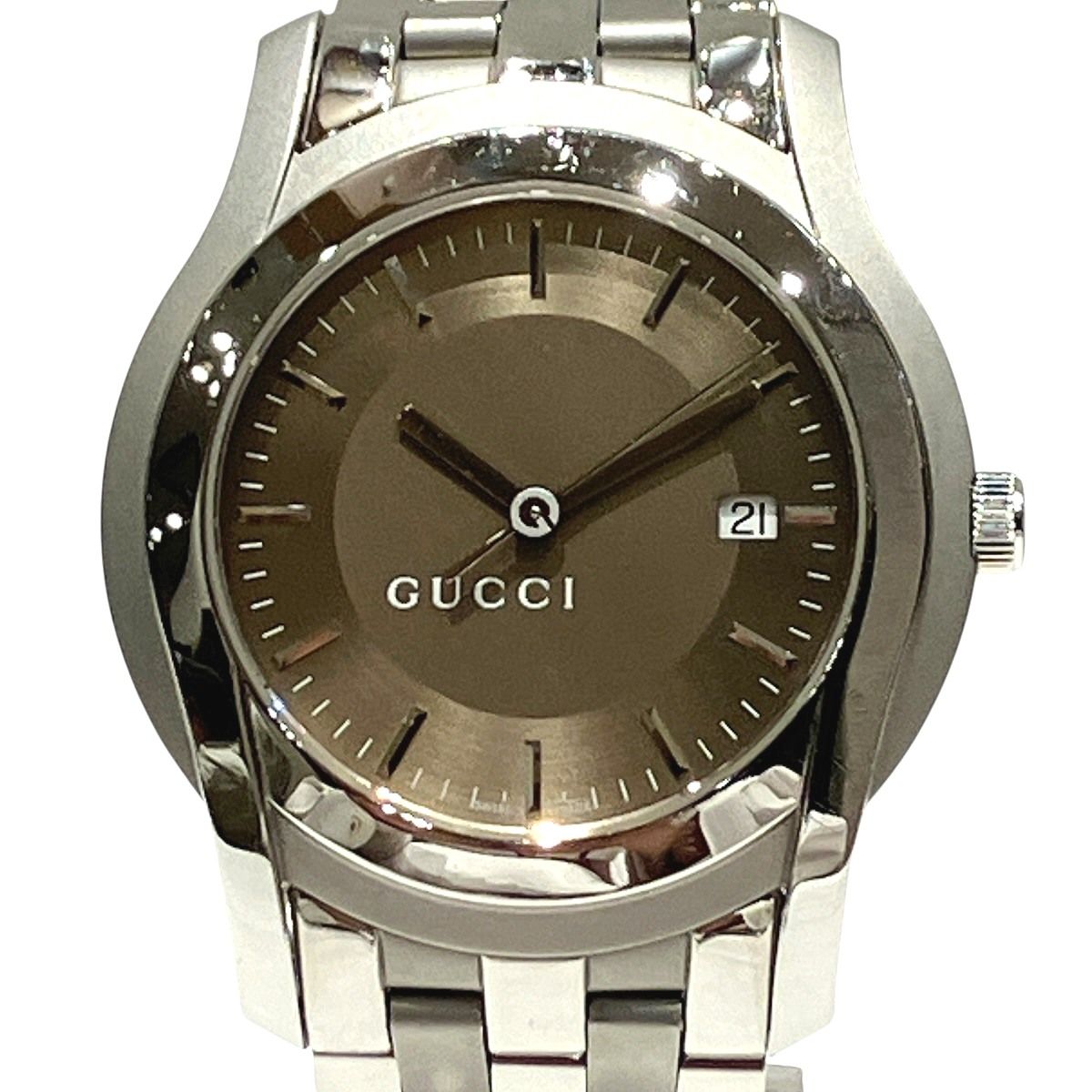 グッチ GUCCI 腕時計 総重量約99.0g SS クオーツ シャンパンゴールド文字盤 5500XL メンズ