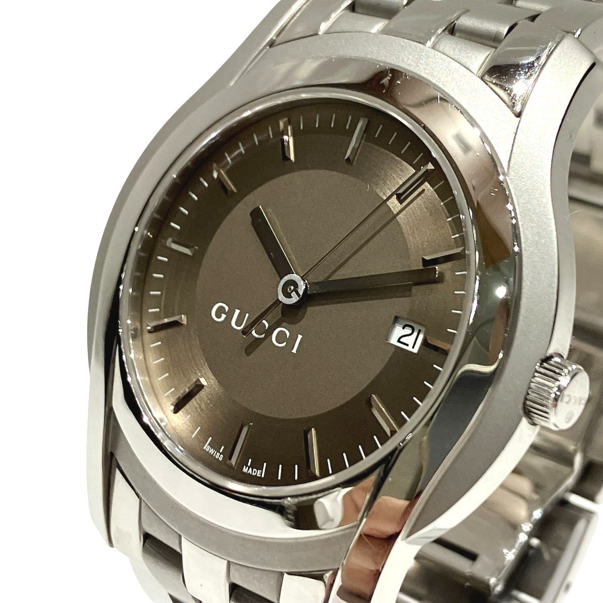 グッチ GUCCI GG5500XL 腕時計 シルバー シャンパン 動作未確認 グッチ GUCCI 腕時計 総重量約99.0g SS クオーツ シャンパンゴールド