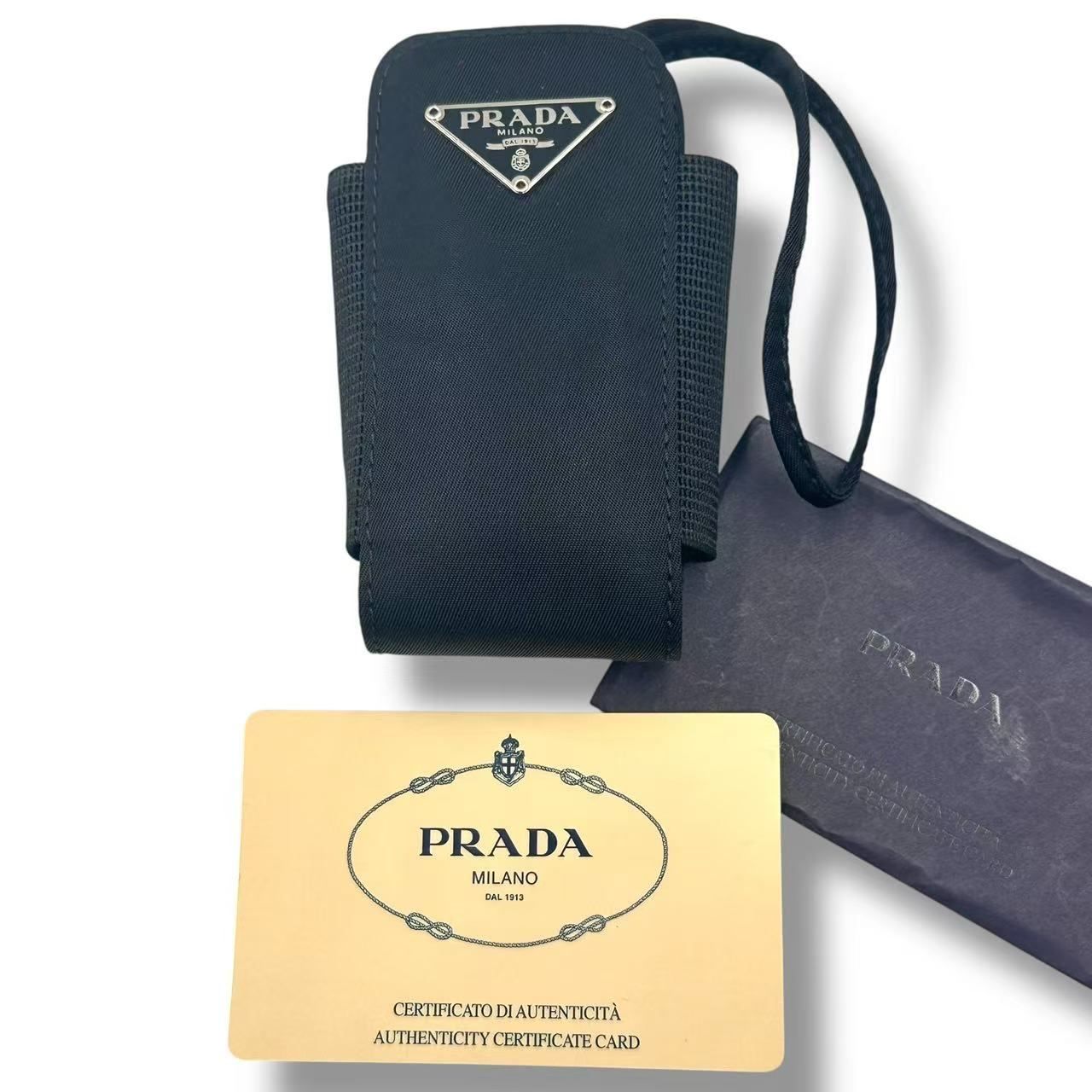 美品 PRADA プラダ マルチケース トライアングルロゴ ブラック