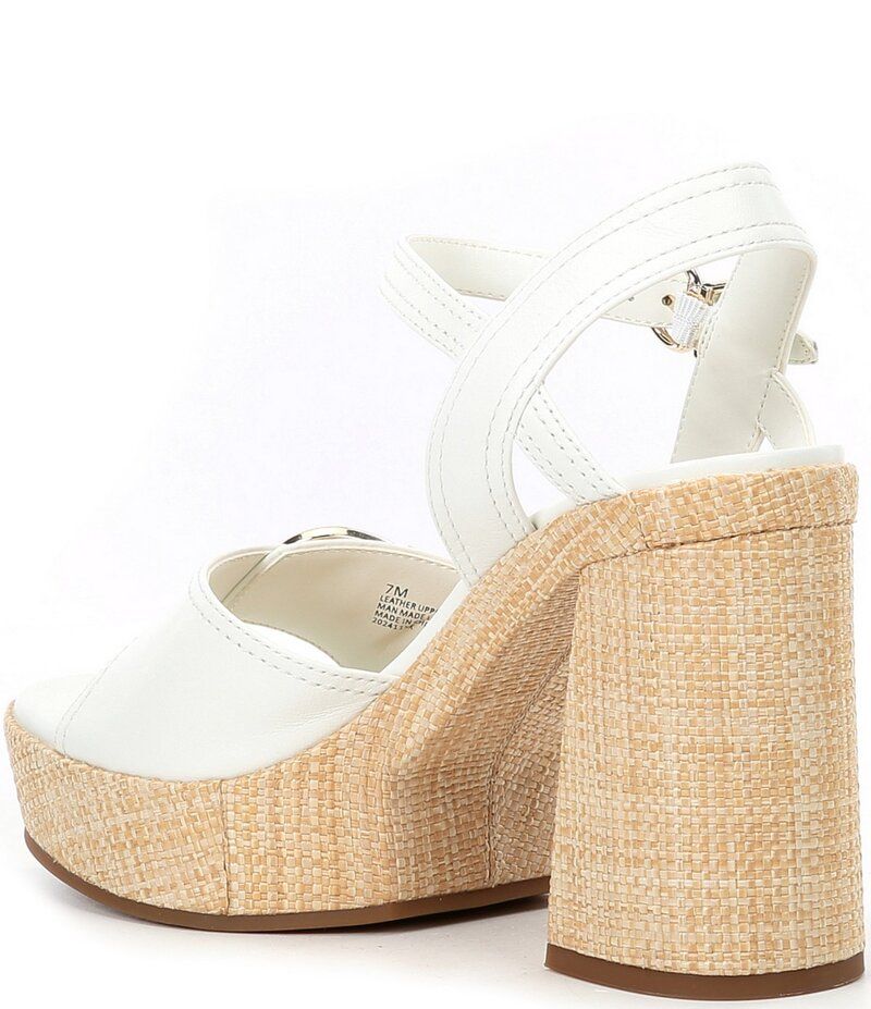カッパーキー レディース シューズ サンダル プラットフォーム レザー Copper Key Martha Leather Cork Platform Sandals White ホワイト