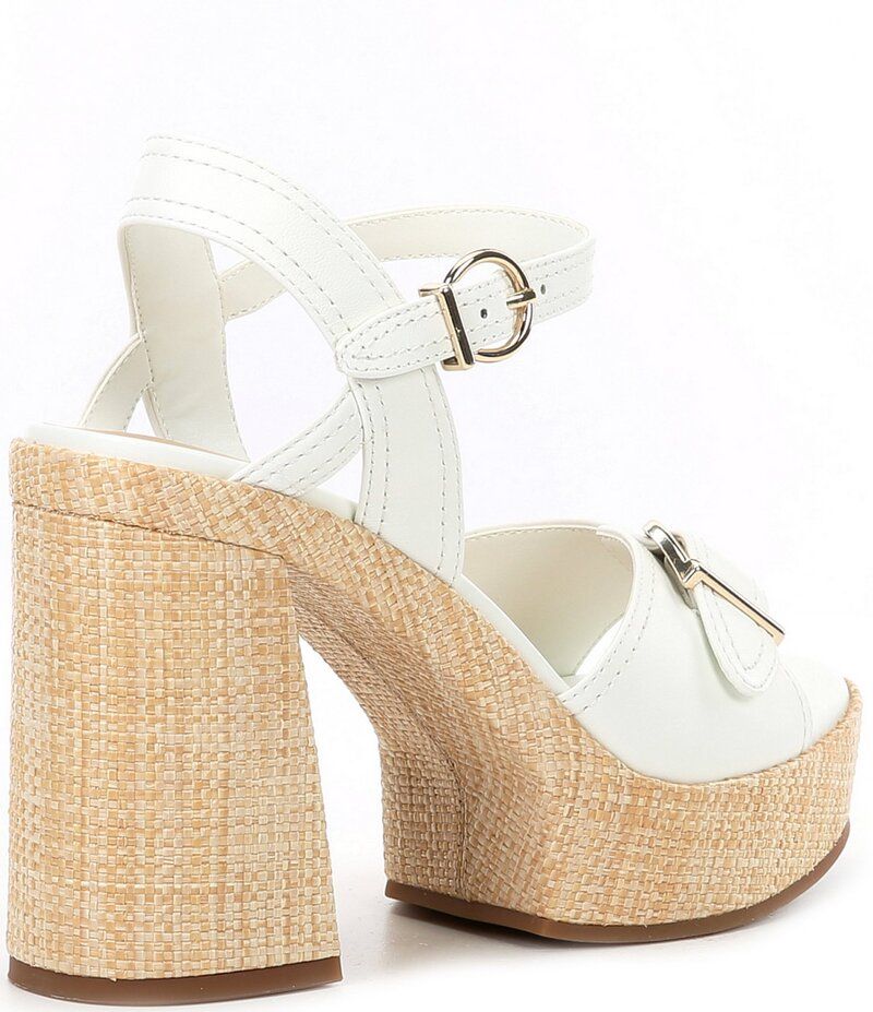 カッパーキー レディース シューズ サンダル プラットフォーム レザー Copper Key Martha Leather Cork Platform Sandals White ホワイト