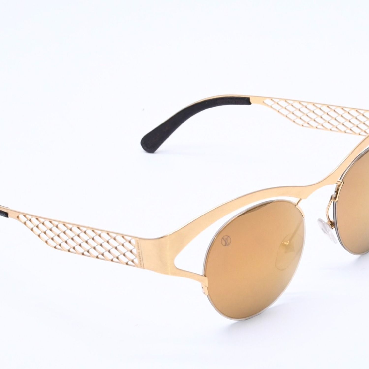 極美品 LOUIS VUITTON ルイヴィトン Sunglasses サングラス GP×レザー