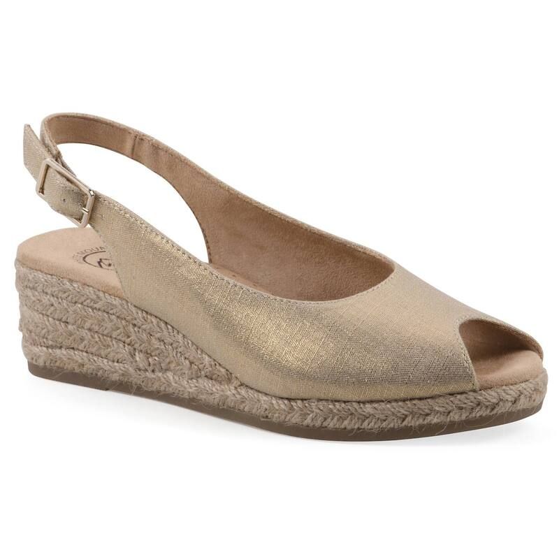 ホワイトマウンテン レディース シューズ サンダル White Mountain Maize Womens Wedgespadrille Sandals Antique Gold Fabric ゴール